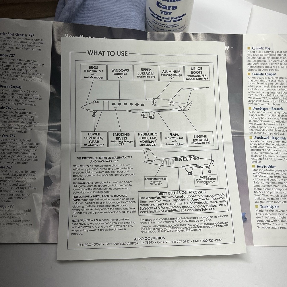 Aero Cosmetics - Aircraft Leather Care Restores and Protects W/sponges & Rag - Picture 3 of 5